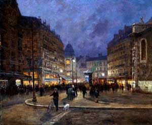 Place Grenette (la nuit)- Charles Bertier