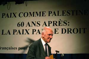 Stéphane Hessel au Rassemblement pour la paix en Palestine le 17 mai à Paris